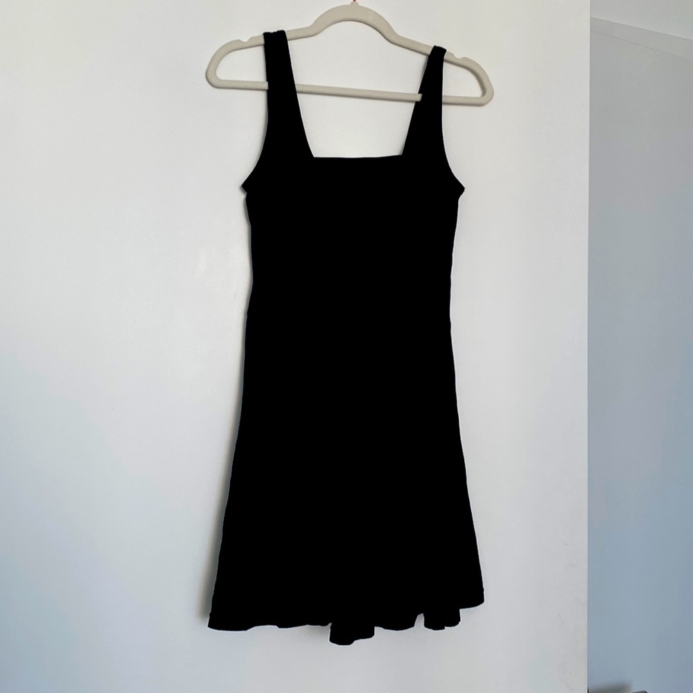 Black cutout back mini dress